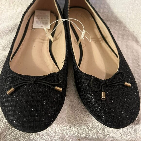 Size 9 - WFL - NWT Black Sparkly Flats	Size - Picture 3 of 6